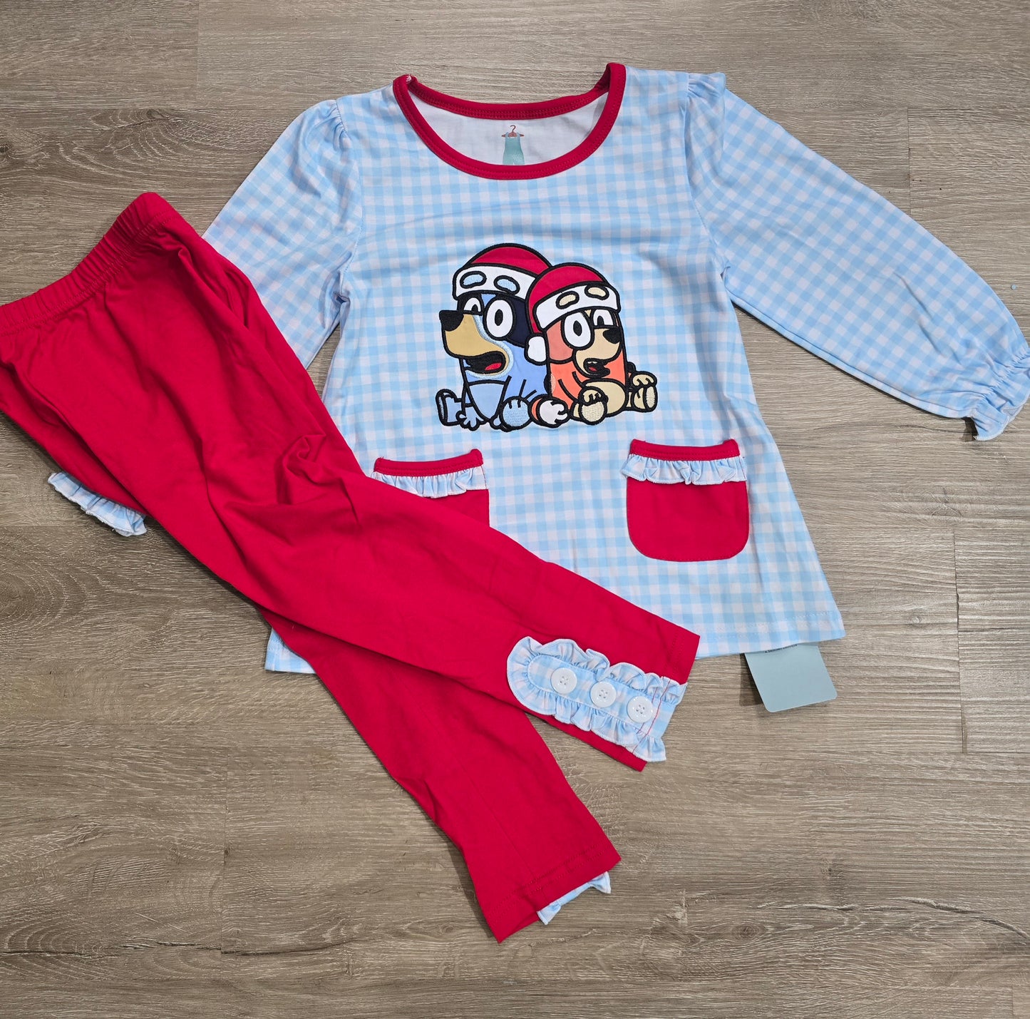 Blue Dog Christmas -Girl Set