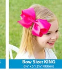 King Classic Grosgrain Hair Bow - Shocking Pink