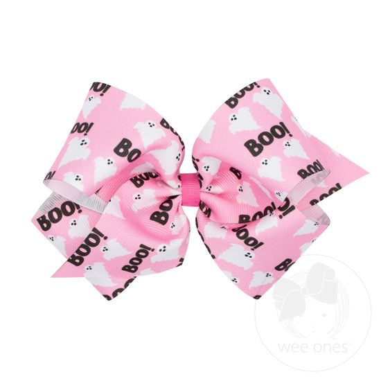 King Classic Grosgrain Hair Bow - Pink Halloween