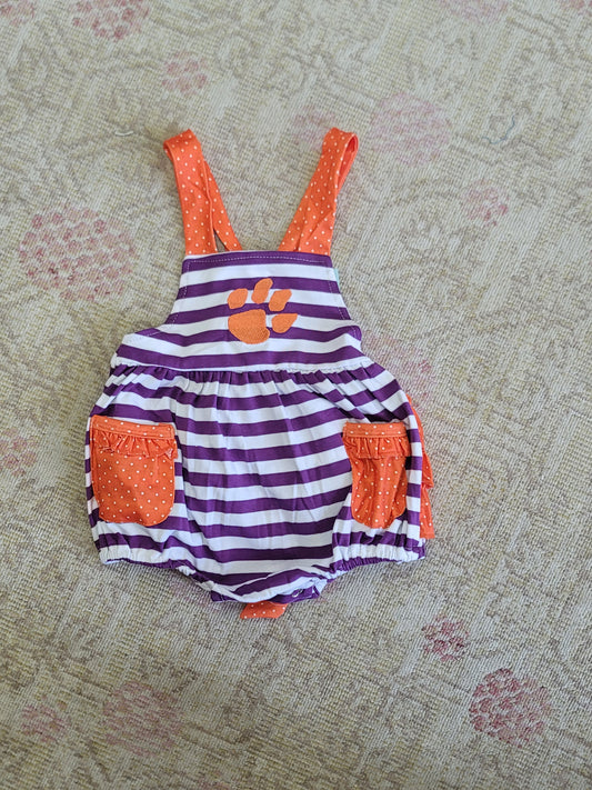 Orange & Purple Team Stripes- Girl Bubble