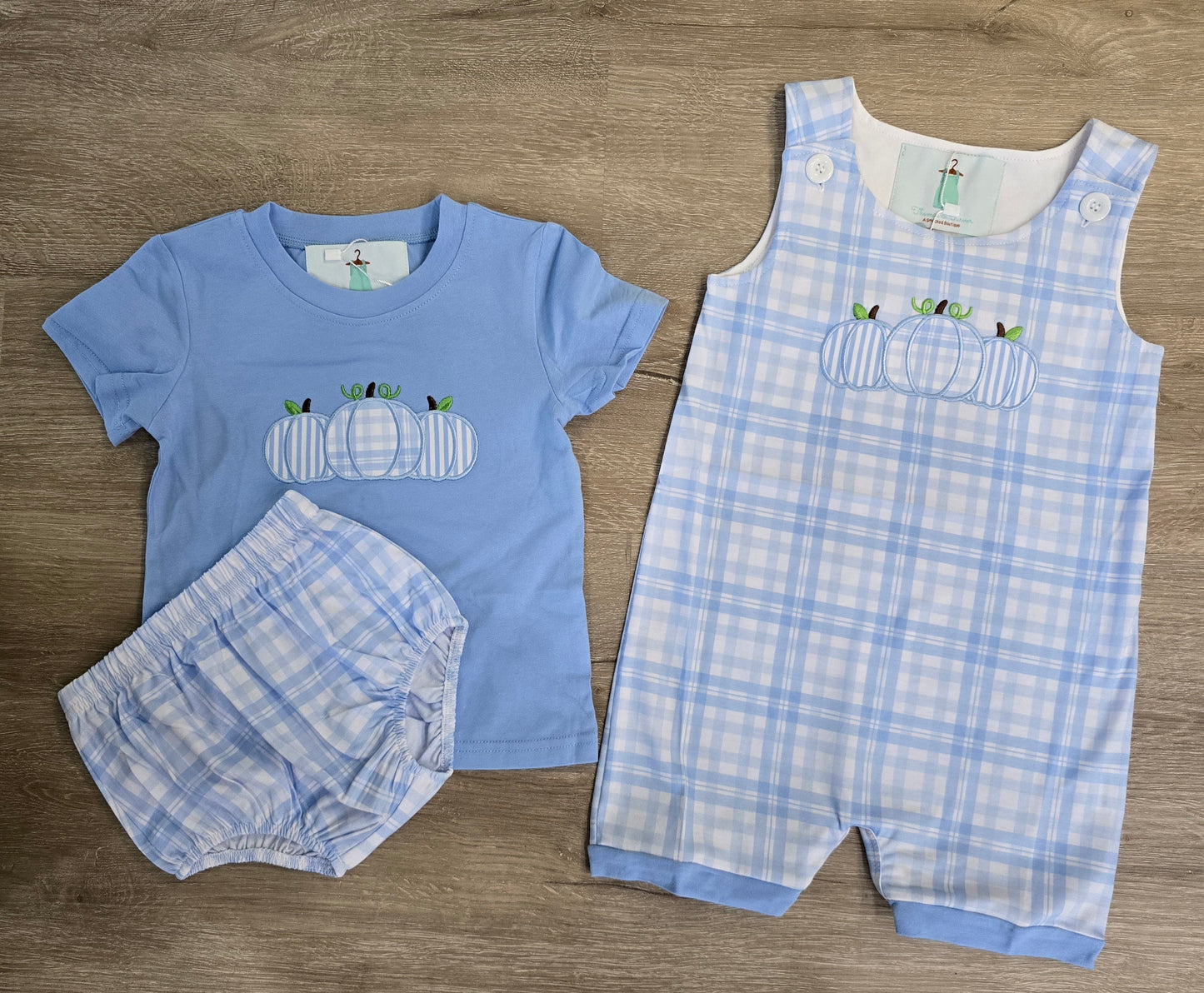 Gingham Pumpkins Collection- Boy Romper