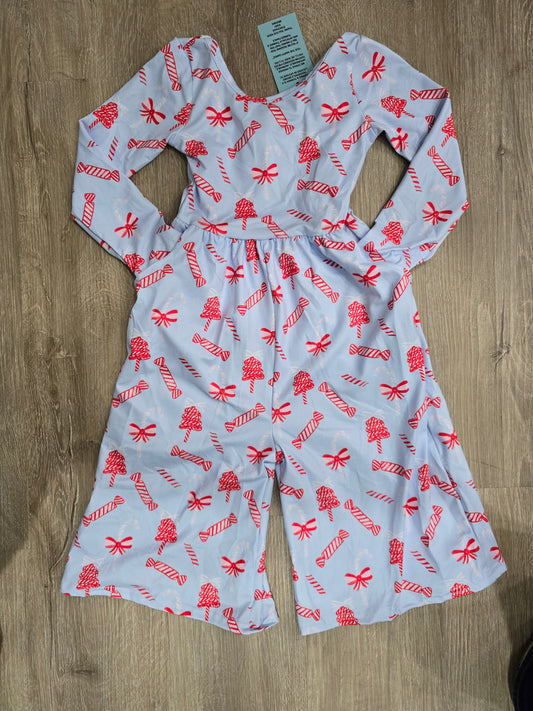 Feeling Festive Leggy Rompers- Blue Candy