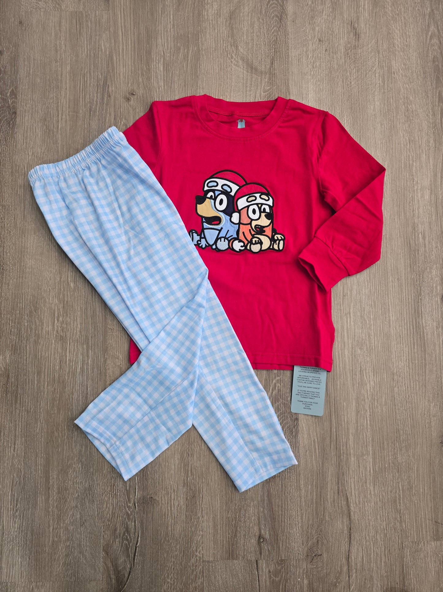 Blue Dog Christmas Boy Set