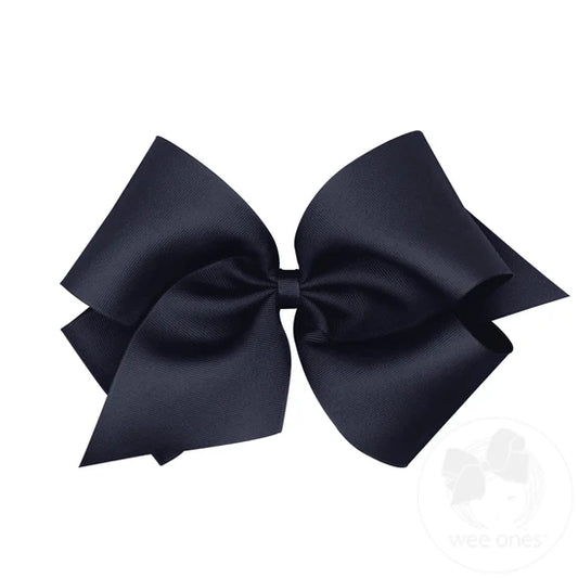 Medium Classic Grosgrain Hair Bow - Navy