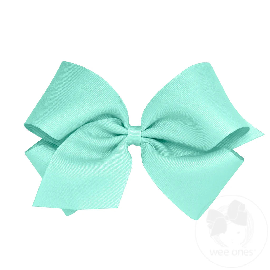 King Classic Grosgrain Hair Bow - New Aqua