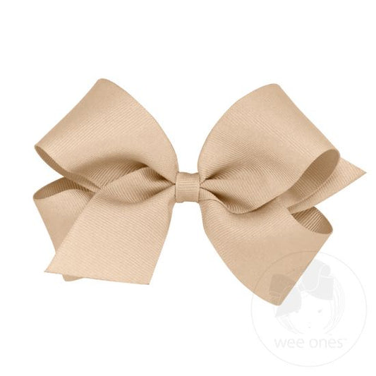 King Classic Grosgrain Hair Bow - Oatmeal