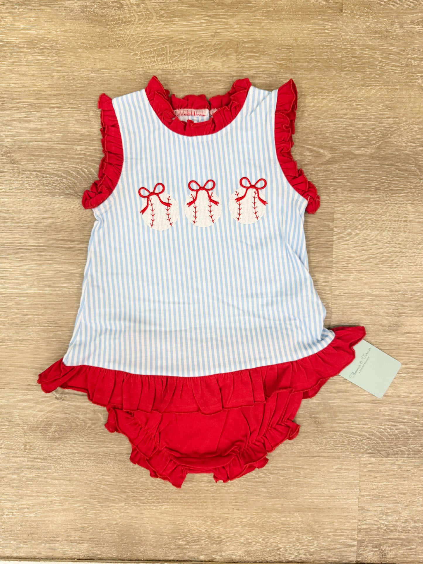 Baseball- Girl Diaper Set