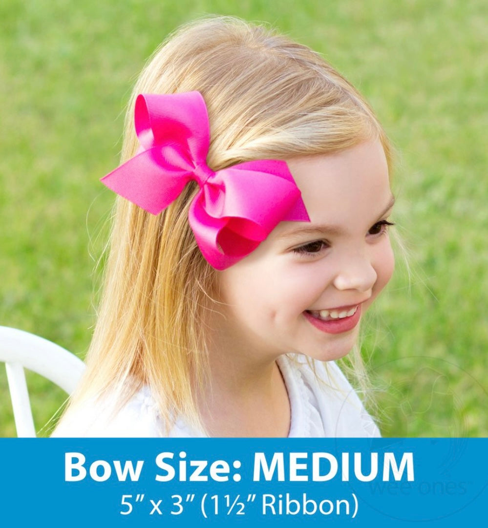 Medium Classic Grosgrain Hair Bow - New Aqua