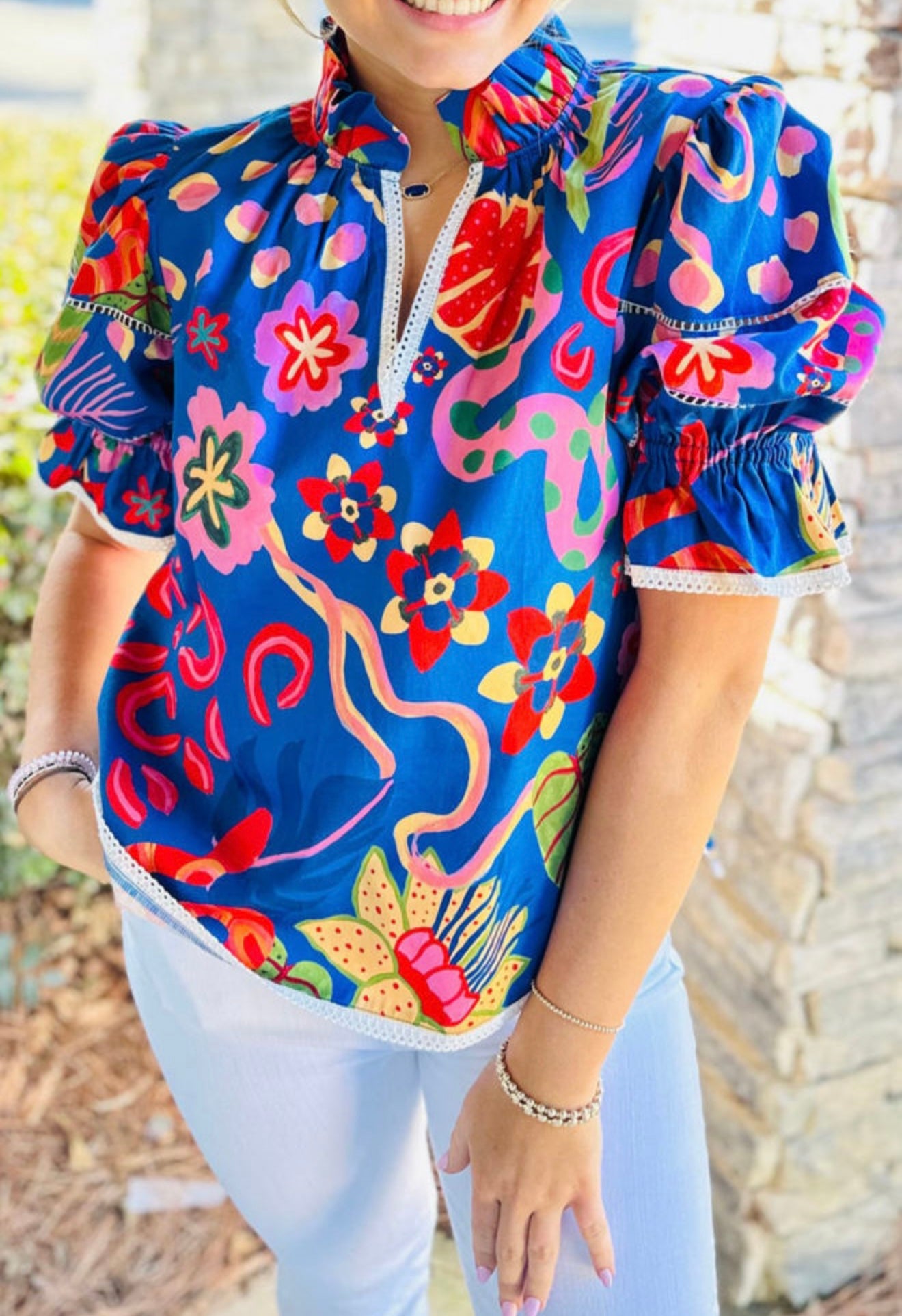 Boho Bloom Embroidered Blouse