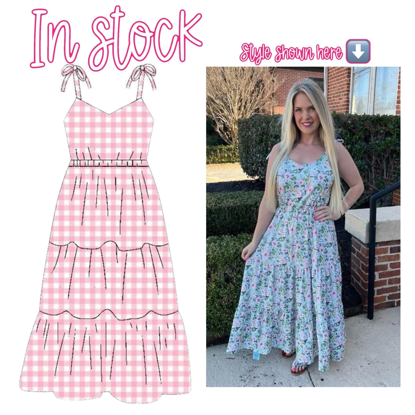 Pink Gingham Mom Dress