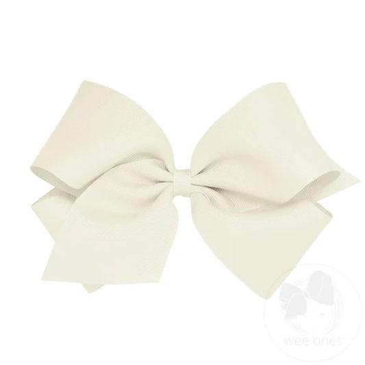 King Classic Grosgrain Hair Bow - Antique White