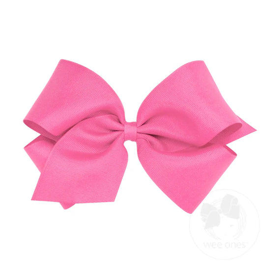 King Classic Grosgrain Hair Bow - Hot Pink