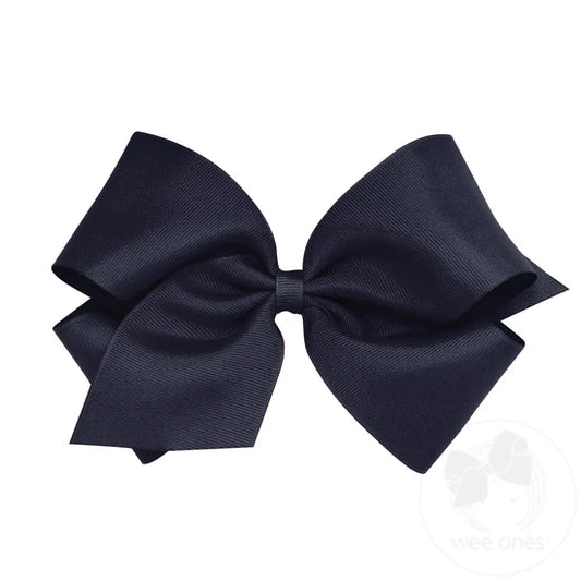 King Classic Grosgrain Hair Bow - Navy