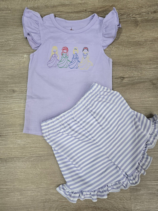 Pretty Purple Princess Short Set