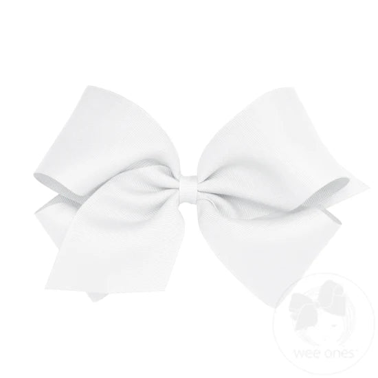 King Classic Grosgrain Hair Bow - White