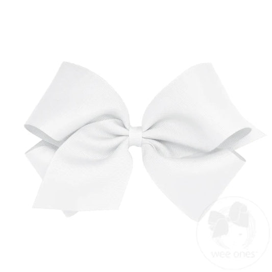 King Classic Grosgrain Hair Bow - White